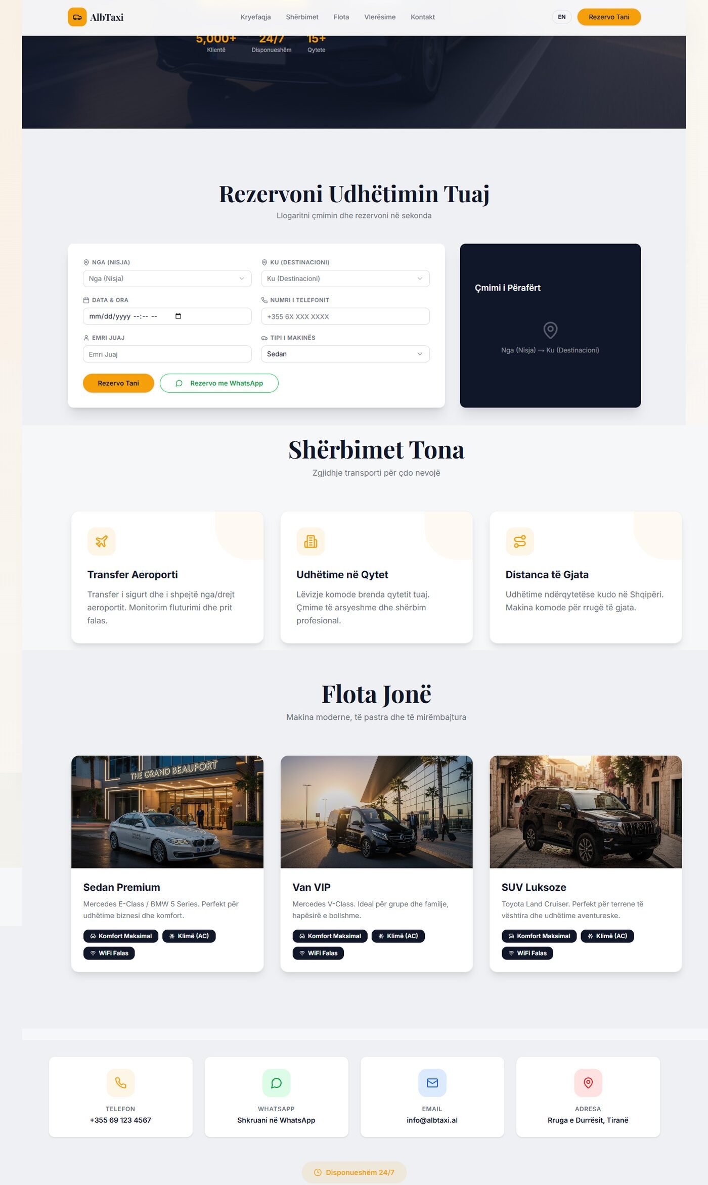 Website i realizuar: AlbTaxi — Transport