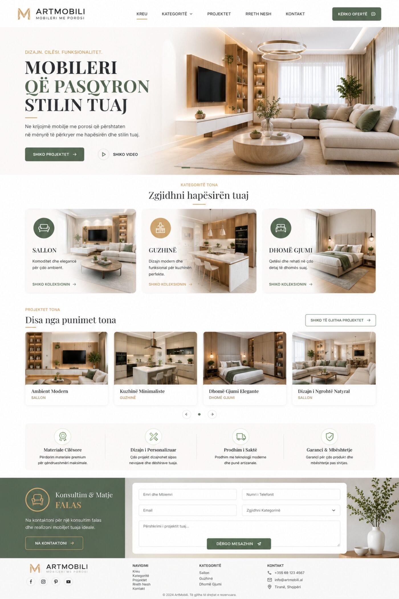 Website i realizuar: ArtMobili — Light Edition — Mobileri me Porosi