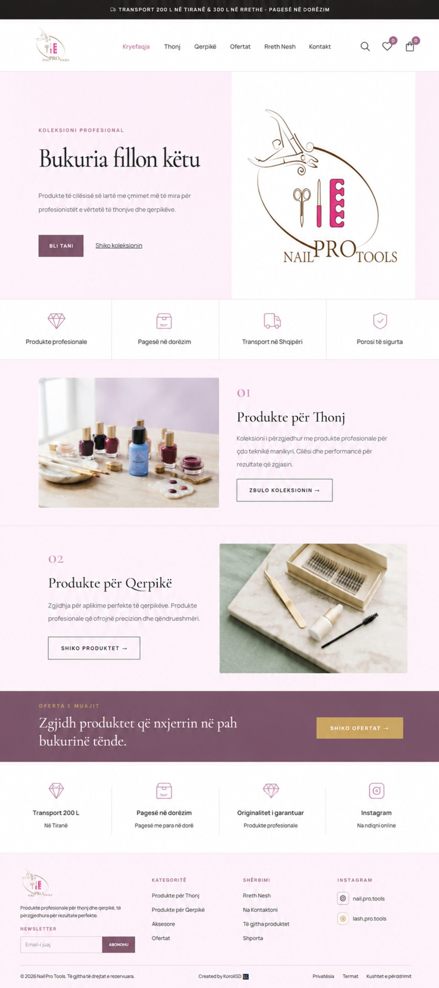 Website i realizuar: Nail Pro Tools — Ecommerce / Bukuri
